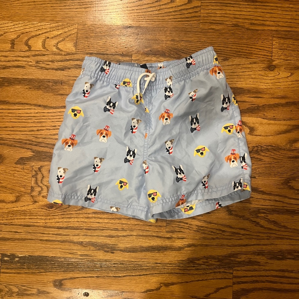 Janie and Jack Light Blue Animal Print Swim Shorts